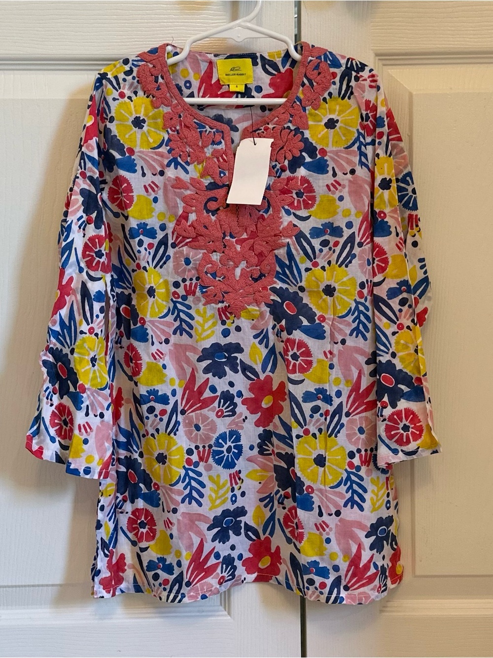 NWT Roller Rabbit girls embroidered coverup size 6